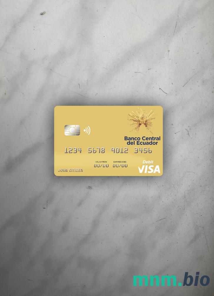 Sao Tome and Principe Banco Ecuador visa obciążyć card wygląd fotograficzny skan PSD + zdjęcie